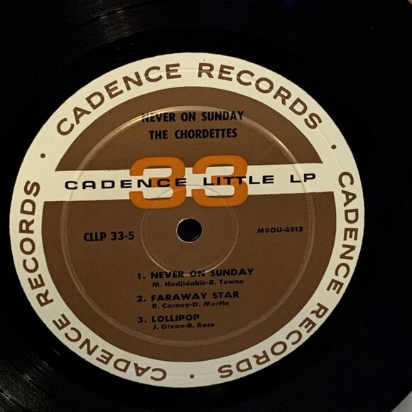 The Chordettes Never On Sunday (7 Vinyl, 1962) Cadence CLLP 33-5 VG+ - Picture 2 of 6